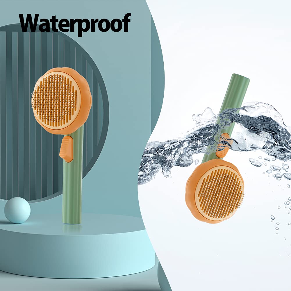 Pumpkin Self-Cleaning Pet Brush