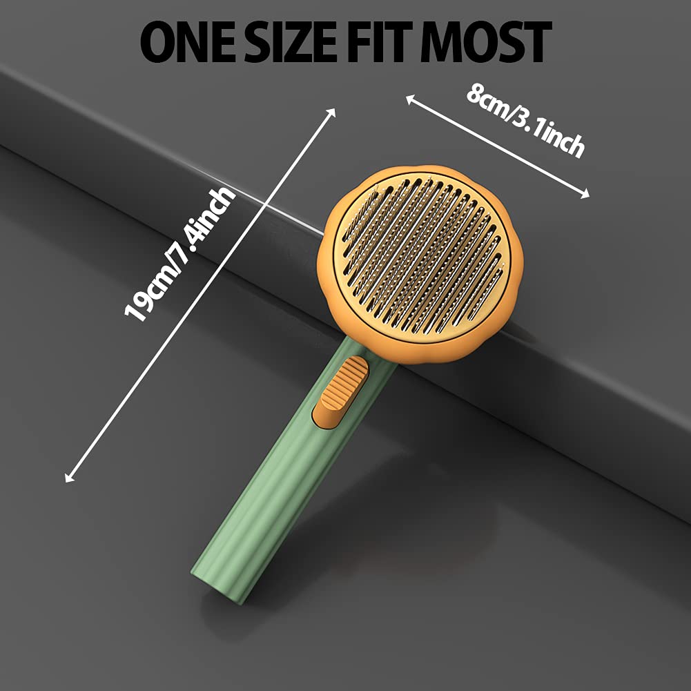 Pumpkin Self-Cleaning Pet Brush