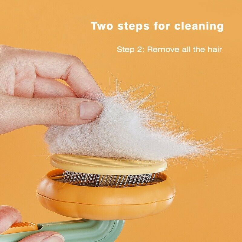 Pumpkin Self-Cleaning Pet Brush