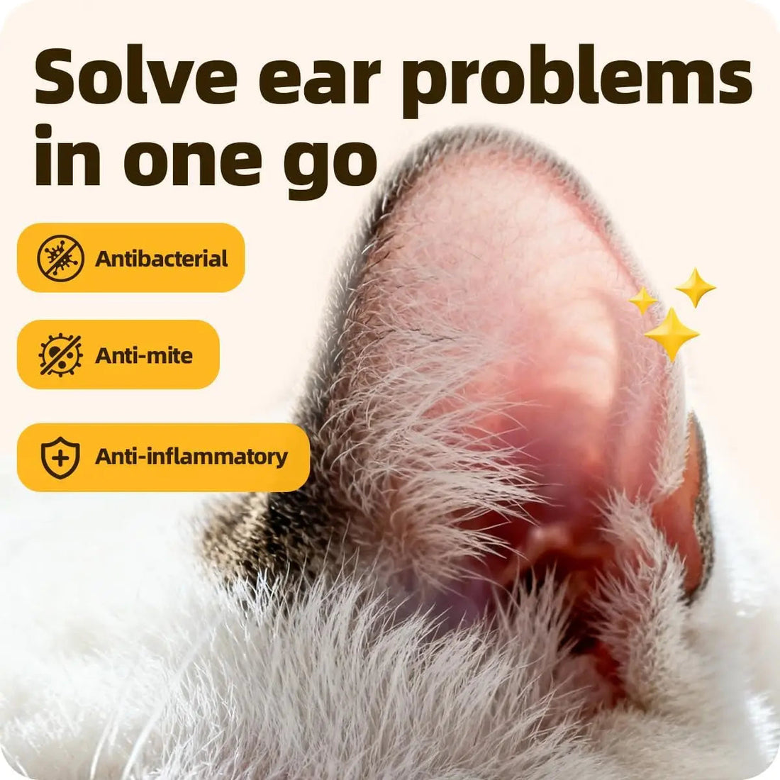 Natural Pet Ear Drops for Dogs & Cats Ear Mites & Ear Infection Care 20 ml