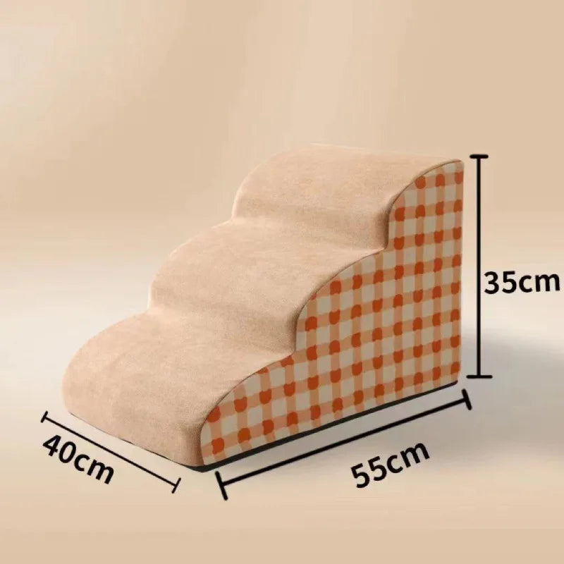 Adjustable 1-3 Step Washable Pet Ramp & Dog Stairs for Sofa and Bed Easy to Assemble