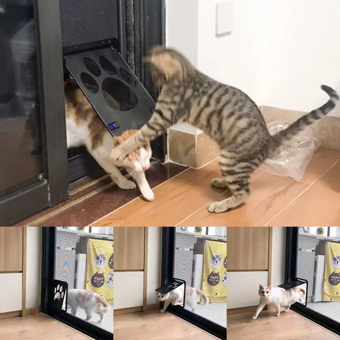 Lockable Magnetic Pet Door Flap for Cats & Dogs - Screen Window & Gate, L (9.4×11.4 in / 24×29 cm) & XL (14.6×16.5 in / 37×42 cm) Easy Install