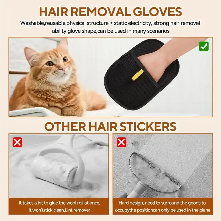 Pet Hair Removal Grooming Glove